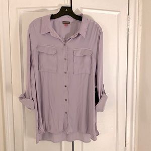 NWT Vince Camuto Lavender Silky Button Down, women’s size L